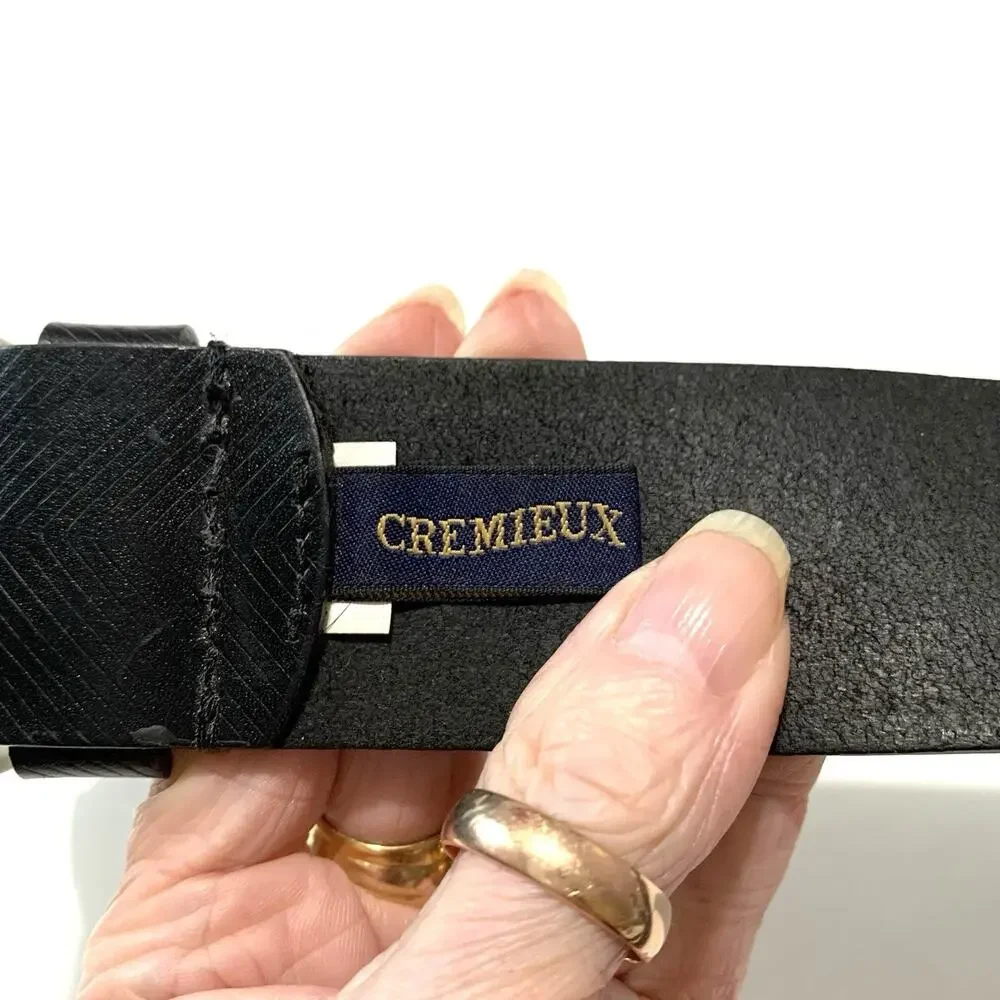 Cremieux Men’s Size 40 Belt Black Leather Silver Buckle Casual Dress Everyday